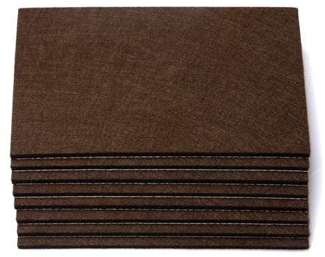 Hoappa 8-Pack Furniture Felt Pads 1/5 Thick Self-Stick Heavy Duty Sheets Wood Floor Protector, Coffee
