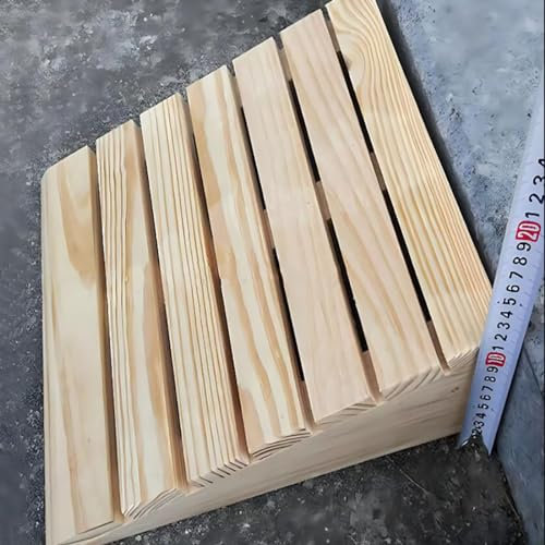 BEOTAY Rollstuhlrampe Für Treppen,Hölzern Rampe Türschwelle/Rampe Fahrrad,Tragbar Bordsteinrampe/Türschwellen Leiste,Auffahrrampen Für Das Auto,38.8 * 30 * 14CM
