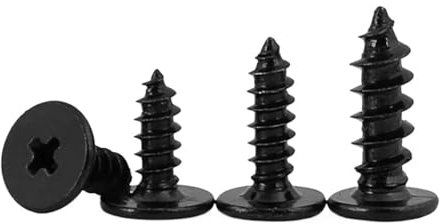 Aqxypas M4 Schwarzes Kreuz, superdünne, Flache, selbstschneidende Holzschraube mit Waferkopf(8mm)