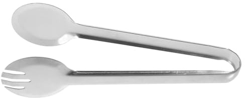 Ciieeo Stainless Steel Kitchen Food Tongs Single-Prong Design for Salad, Bread, and Dessert Serving, Barbecue Cooking Utensil for Home and Party Use