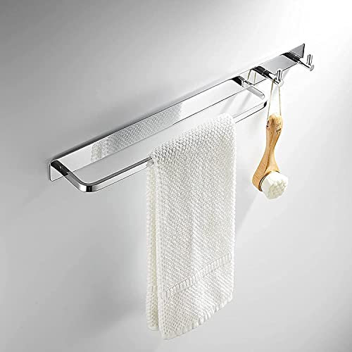 MKAK Handtuchständer, for Küche Wohnzimmer Badezimmer Messing Handtuchhalter Handtuchbar Wandmontierter Regal Badezimmer Zubehör Bad Handtuchstange(Silver)