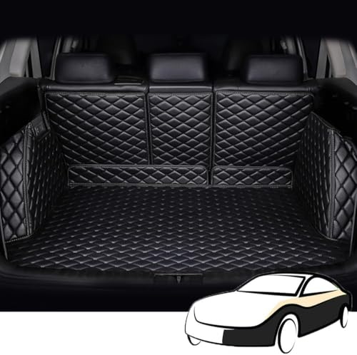 DASHENGFANG Auto Kofferraum Schutzmatte,für VW T-ROC 2018-2022 2023 2024 2025 Cargo Carpet Kofferraumwanne Hohe Seitenschutzmatte Kofferraum Kofferraumschutz,All-Black