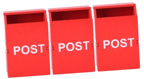 HYTROVE 3 Pcs Vintage Mini Mailbox Toy for Children Post Box for Boys and Girls Lifelike Miniature Decor Miniature Mailbox Model