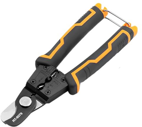 Uhngw Spelafili per Cavi Elettrici - Utensile per Taglio Cavi - Tenaglia con Blocco Sicurezza Multifunzionale Ergonomica per Lavori Elettrici e Rimozione Guaine