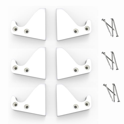 Sintrix Fab Haltekrallen (3 Paar), kompatibel mit VELUX Dachfenster-Rollo ZOZ 137 – Ersatz für Innenrollo & Sichtschutzrollo, passend für Typ RHL & RG, Weiß mit Nägeln