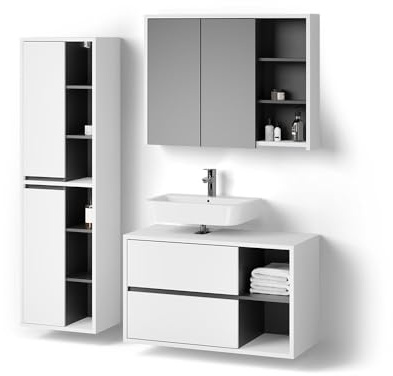 Livinity Badmöbel-Set Vomano Weiß | 3 Teile
