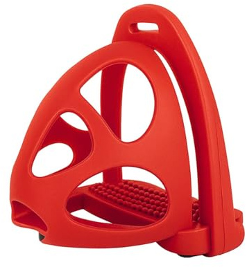 AK CagePro - Staffe per cavalli in plastica leggera, coppia di staffe resistenti con gabbia di sicurezza per allenamento equestre e trail riding AKRS-6045-01 (rosso, 12 cm)