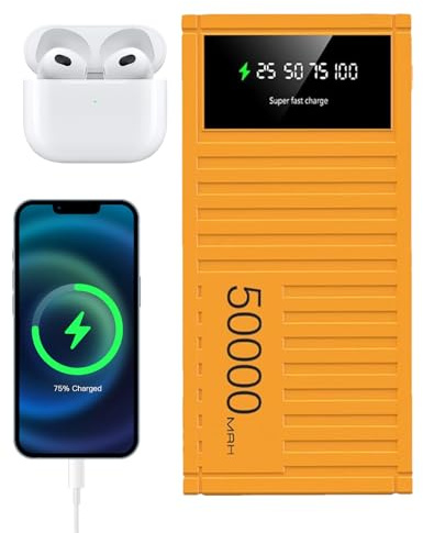 Portable Chargers Bank 50000mAh Capacity, Fast Charging Power Banks, Multifunctional Adorable Phone Charger with LED Display, High-Capacity Energy for Hiking Camping Outdoor Use