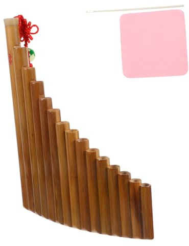 VICASKY 15-loch Panflöte aus Bambus in G-dur mit Klarem Klang Praktisches Design und Brauner Farbe Musikinstrument für Anfänger und Schüler Zufällige Farbe Zufälliger Stil