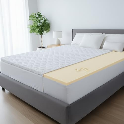 Matratzentopper Memory Foam 5cm – Visco Topper 200x200 cm für ergonomischen Komfort – Waschbarer & hypoallergener Bezug – Matratzenauflage für besseren Schlaf, druckentlastend & anpassungsfähig