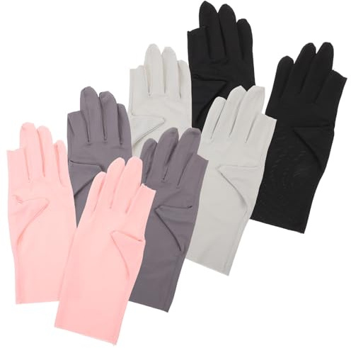 MUSISALY 4 Pares de Guantes sin Dedos Protección UV para Manicura de Chinlon Que Permiten Movimiento Libre y Alta Transpirabilidad para Cuidado de Uñas y Piel