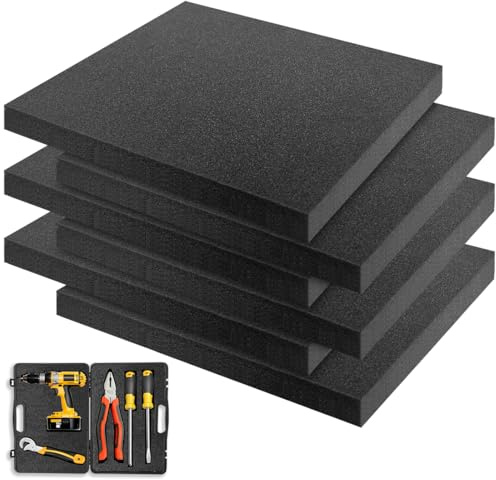 Yuragim 6 stycken rasterskum, 400 x 300 x 40 mm skuminsats verktyg, svart skuminlägg för förpackning, förvaring, gör-det-själv