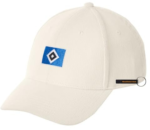Hamburger SV HSV Cap Mare, Offizieller Fanartikel, Beige Cord-Cap mit gestickter HSV-Raute, 100% Baumwolle