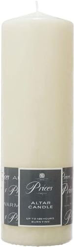 Prices Tall Altar Pillar Church Candle 250 x 80mm Unscented Smokeless Non Drip