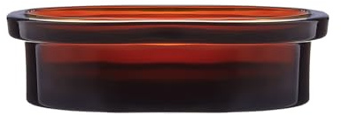 Kuishi Amber Glass Soap Dish, Glass Soap Dishes for Bathroom Use, Amber Glass Bathroom Décor