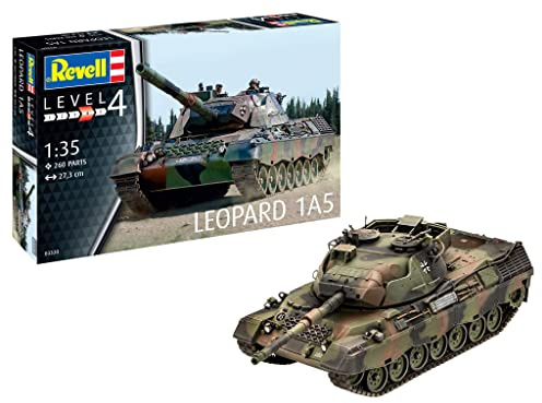 Revell RV03320 03320 Leopard 1A5 originalgetreuer Modellbausatz für Fortgeschrittene, unlackiert