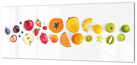 Contemporary glass kitchen panel - Wide format wall backsplash Fruits&Veggies Series BBS05: