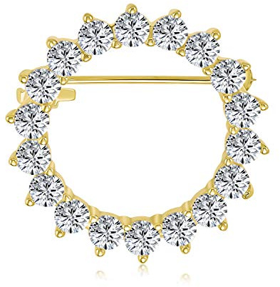 Klassische Braut Ewigkeit Baguette Brillant Schliff Kubik Zirkonia AAA CZ Klar Lila Schal Runder Kreis Brosche Anstecknadel Für Frauen Hochzeit Gold Oder Silber Beschichtetes Messing