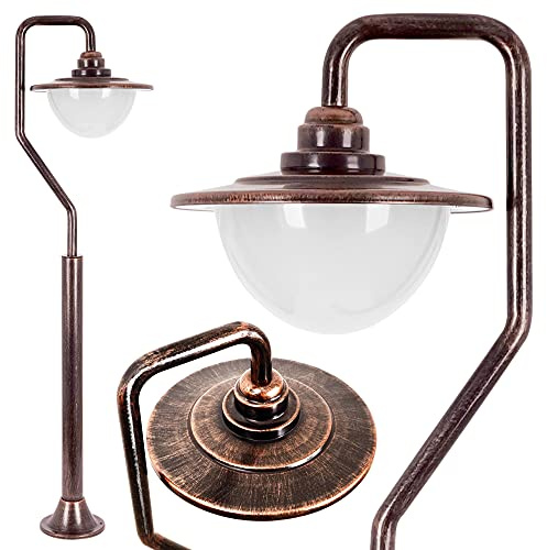 Maxkomfort Außen-Standleuchte RUMA-A 100cm Alt-Kupfer Optik – klassische E27 Gartenleuchte IP44 – wetterfeste Wegeleuchte für Garten, Terrasse & Einfahrt