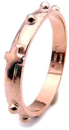 Gioielli Aurum - Ring Ehering Rosenkranz aus 925er Silber rosa Mann oder religiöse Frau