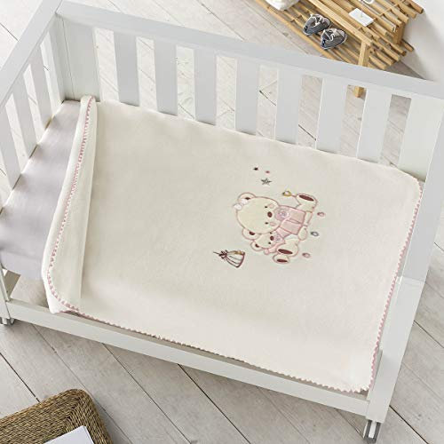 Pielsa Baby - Kinderdecke Teddy Schnuller, 6223-80 x 110 cm, Rosa