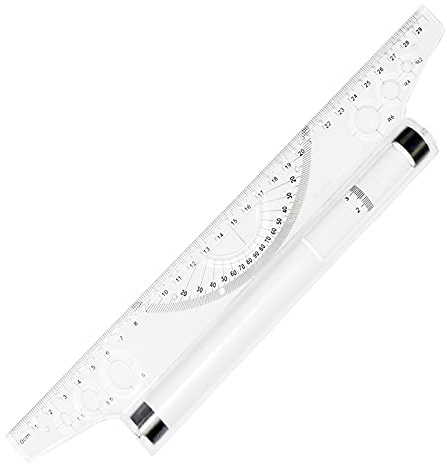 Nothers Rolling Ruler, 30cm Multifunktionales Parallellineal, Kunststoff, Transparentem, 30cm