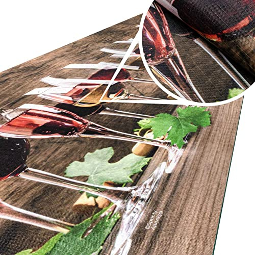 ANRO Küchenteppich Küchenläufer Teppich Läufer Küche waschbar rutschfest Degustazioni Abwaschbar 120 x 52cm
