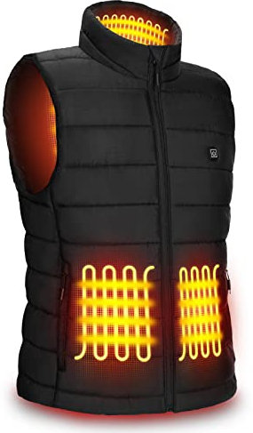 Veste Chauffante, AGUG Gilet Chauffant Électrique pour Homme/Femme avec 3 Modes de Chauffe Vêtement de Chauffage Lavable pour Ski Plein Air Randonnée Hiver Moto Chasse Camping(Sans Batterie) Homme-XL