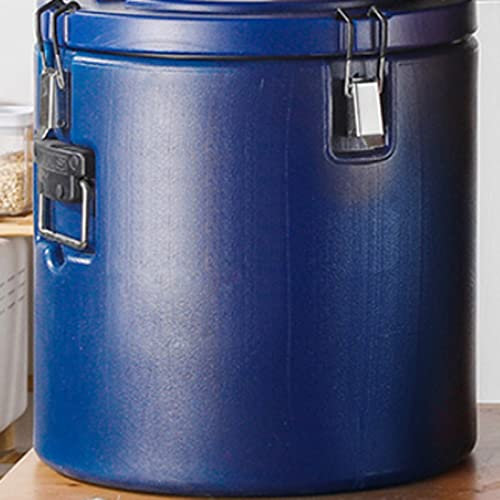 Stainless Steel Vacuum Insulated Barrel, Insulated Food Jar Container For Hot Cold Food Leak Proof Soup Containers LYWY (Color : Blue, Size : 5L)