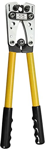 Generic 6-50 mm Crimperzange-Werkzeug Crimp Rohranschluss Batteriekabel-Nasen Sechskant Crimpwerkzeug Kabelklemme Zange Handwerkzeug T0077 (Color : Yellow)