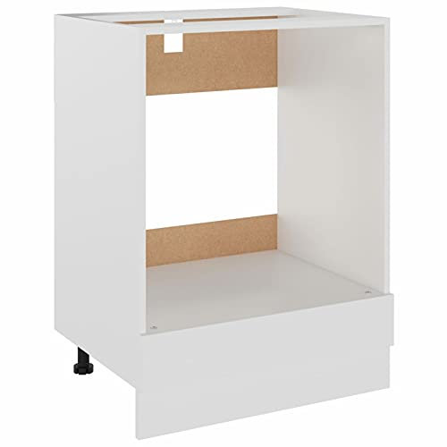 Gecheer Herdumbauschrank Küche Schrank mit Regalboden Küchenzeile Küchenmöbel Küchenschrank Küchenunterschrank Holzwerkstoff Weiß 60x46x81,5 cm