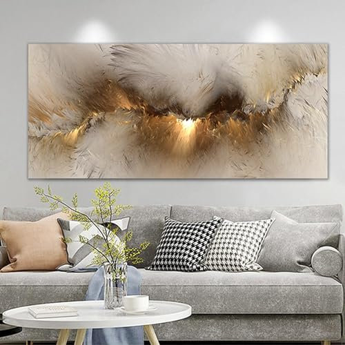 SUKPDJO Abstrakte Bilder Leinwand XXL 160x80 1 Teilig Leinwandbilder Bild auf Leinwand Wandbild Gold Marmor Bilder Wanddeko Wand Wohnzimmer Wanddekoration Deko No Frame (80x160cm)