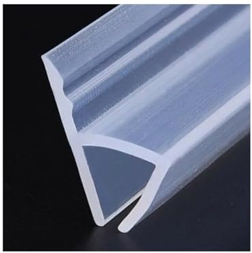 Silicone Sealing Strips H/F/U Shape Glass Door Shower Screen Seal Sliding Strip Rubber for 6-12mm Door Window Bathroom Glass 1M 1pc (Color : H, Size : 6mm)