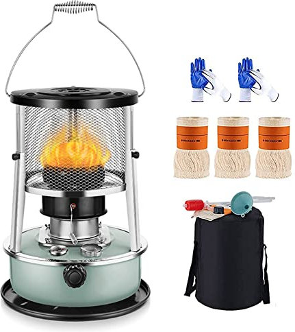 Tragbarer Kerosin-Konvektionsheizofen 4,5 l, Mini-Campingkocher für den Innen- und Außenbereich zum Heizen, Kochen, Deck, 9000 BTU/2300 W, leichte Raumheizung, nicht elektrische Heizung