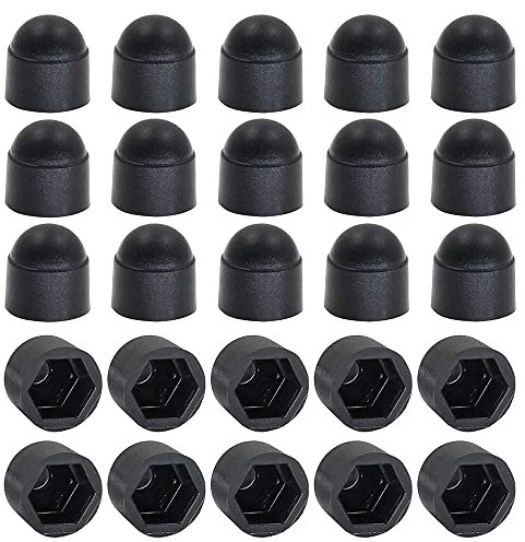 Bolzenmutter-Sicherungsmuttern, 50 Stück im Beutel M4 M5 M6 M8 M10 M12 Bolzenmutter-Kuppel-Schutzkappenabdeckung freiliegender Sechskant-Kunststoff-M6 Größe 10 mm, 50 Stück (Color : Black, Size : M4