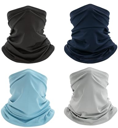 4 Pack Face Coverings Bandana Face Mask Balaclava Snoods Cooling Neck Gaiter Scarf Headwear for Men Women Cycling
