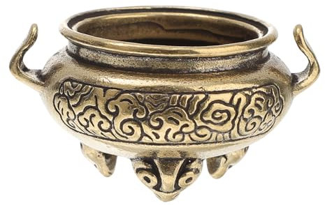 RORPOIR Weihrauchbrenner-Ornamente Metallklammern Retro-Räuchergefäß Weihrauchhalter Bürodekoration Räuchergefäß für zu Hause Weihrauchbrenner aus Metall Messing Halterung Shanto