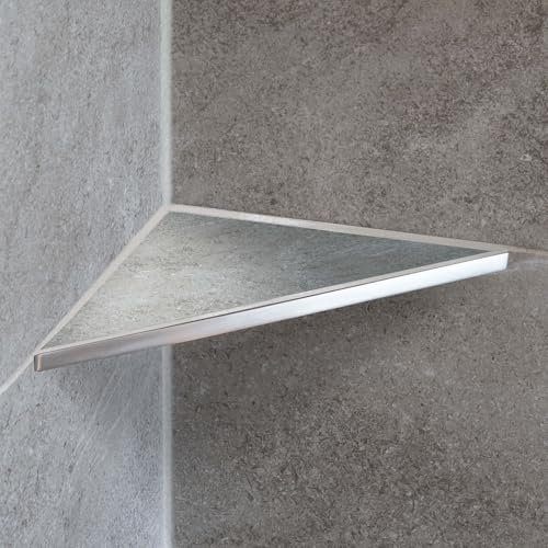 Dalsys Etagère de douche 205 x 205mm Argent, à carreler, angle, inox anticorrosion