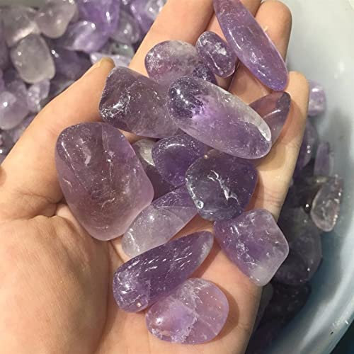 Cristal de cuarzo natural 100g Piedra de amatista natural Grava de amatista Cristal de roca Cuarzo Piedra cruda Espécimen Pecera Decoración de jardín Decoración de oficina en el hogar Inicio Coleccion