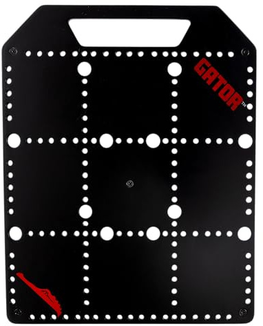 Gator Cases Kompaktes Pedalboard aus Metall – 26 x 27,3 cm Fläche – Für bis zu 6 Standard- oder 8 Mini-Pedale – Passend für Gator Gigbags – Inkl. Klettband (PB-POCKETBOARD), Schwarz