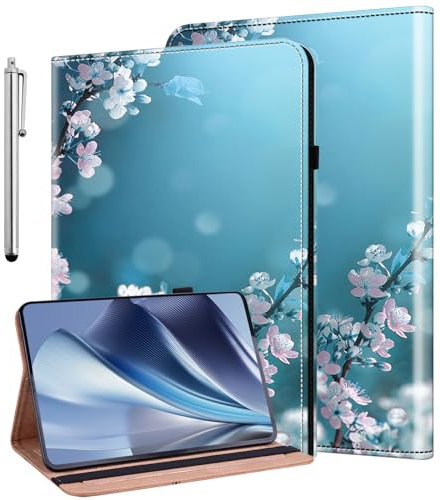 KEDBBAO Hülle für 6,8-Zoll Kindle Paperwhite (11. Generation - 2021) / Kindle Paperwhite Signature Edition Schutzhülle PU Leder Cover Case mit Stifthalter für Kindle Paperwhite Hülle, Pflaumenblüte