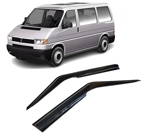 CarJoy Windabweiser Luftabweiser Regenabweiser Seitenfensterabweiser Kompatibel mit VW Transporter T4 1990-2002 Autofenster Regenschutz Regenabweiser Anklebbare Deflektoren Externe Passform 2 Stück