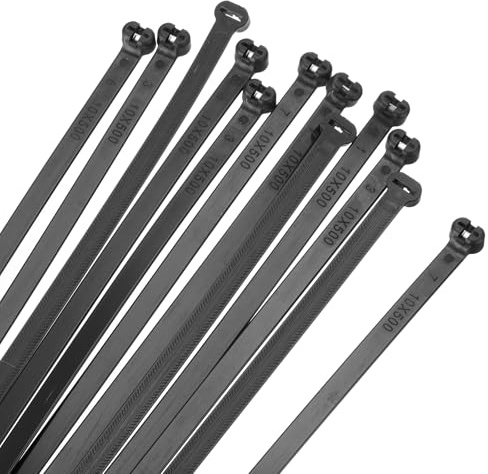 QUARKZMAN Legami per Cavi 12x0,39, 50pz Fascette Autobloccanti con Denti in Metallo per Gestione Cavi Interni ed Esterni, Resistenza Trazione 120 libbre, Nero