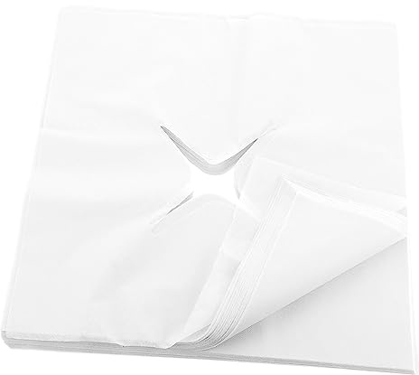 HONMEET 100pièces Face Massage Pillow Mats Disposable Thickened Headrest Pads for Salon Massage Safe Hygiene with Hole Design Soft Comfortable Material