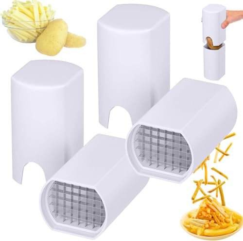 Potato Chipper, Chip Cutter, French Fry Vegetable Cutter, Perfect Fries Potato Chips Cut, One Step Natural French Fry Cutter, Vegetable Fruit Slicer Home Kitchen Tools (2PCS)