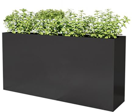 Moderna jardinera de acero para uso interior y exterior, jardineras altas rectangulares de metal para patio, jardín y patio trasero, maceta resistente de fácil montaje, 30 x 30 x 60 cm, color negro