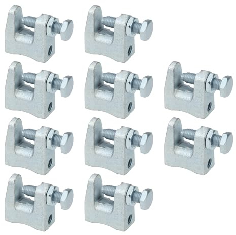 YINETTECH 10 Piezas Abrazaderas para Vigas M10 Soporte de Hierro Fundido Dúctil Galvanizado de 10mm Soporte de Montaje para Construcción de Puentes Ingeniería de Construcción