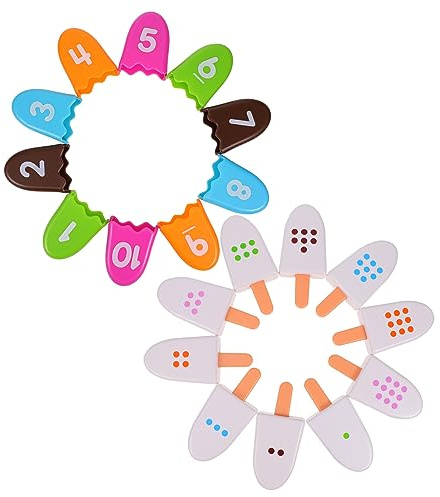 TOBBOMEY 1juego Educativo De Aprendizaje para Niño Niña con Helados De Juguete Cognitivo De Diversión Digital para Desarrollo De Habilidades Motoras y Reconocimiento De Números