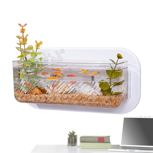Wall Mounted Fish Tank - Small Wall Mounted Flower Vase | Compact Aquarium Fish Bowls for Living Room, Bedroom, Kitchen, Apartment, Dormitory