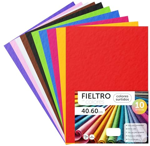 m-office Bastelfilz für DIY-Projekte, Filzplatten in bunten Farben, Weich und Flexibel, Material für Nähen und Patchwork Stoffe, Ideal Handarbeiten, Deko Kunsthandwerk, 40x60cm, (Neonorange, 10 Stk)